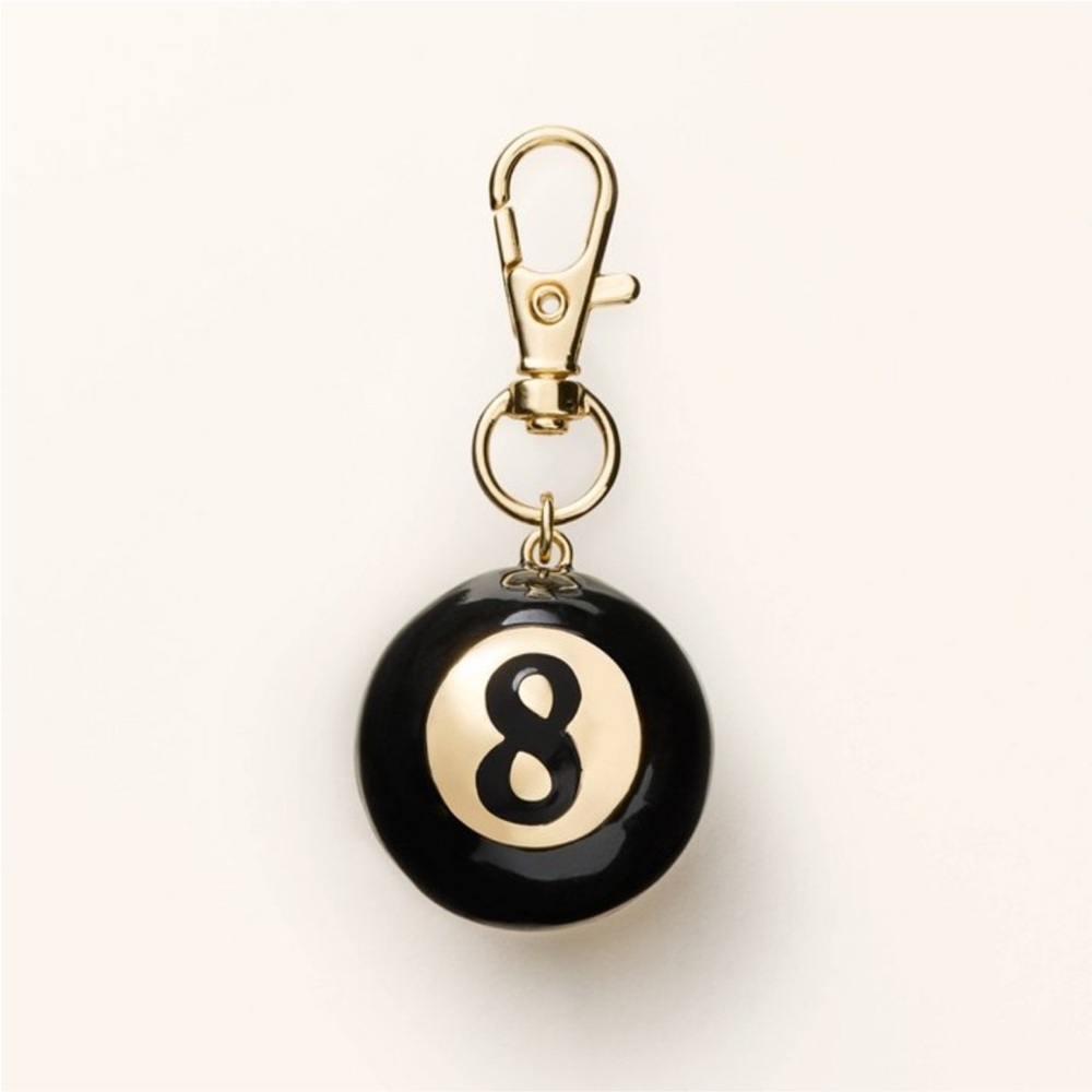 Black and Gold 8 Ball Keychain